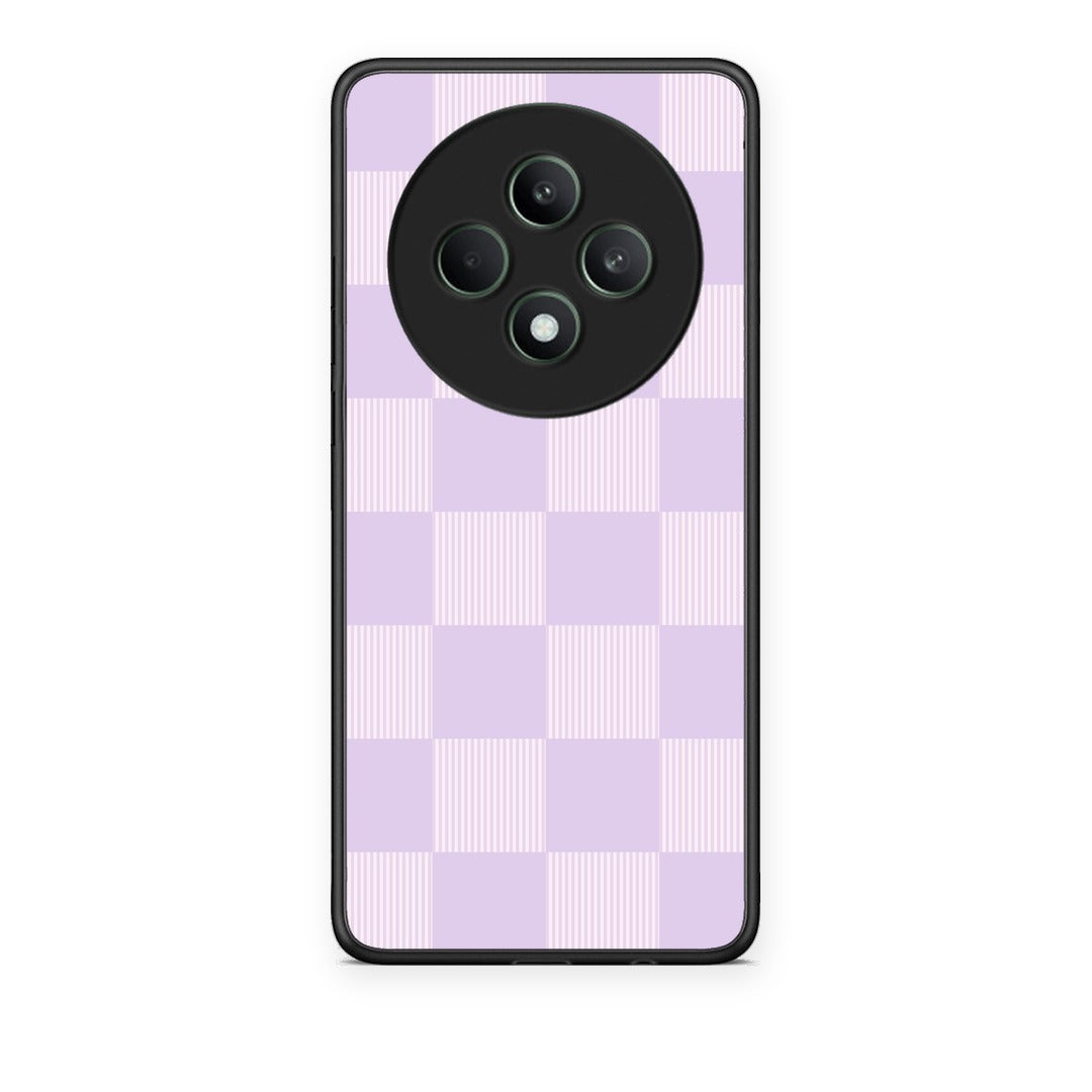 Θήκη Oppo Reno12 F 5G / FS 5G Lilac and Cream Striped Checks από τη Smartfits με σχέδιο στο πίσω μέρος και μαύρο περίβλημα | Oppo Reno12 F 5G / FS 5G Lilac and Cream Striped Checks case with colorful back and black bezels