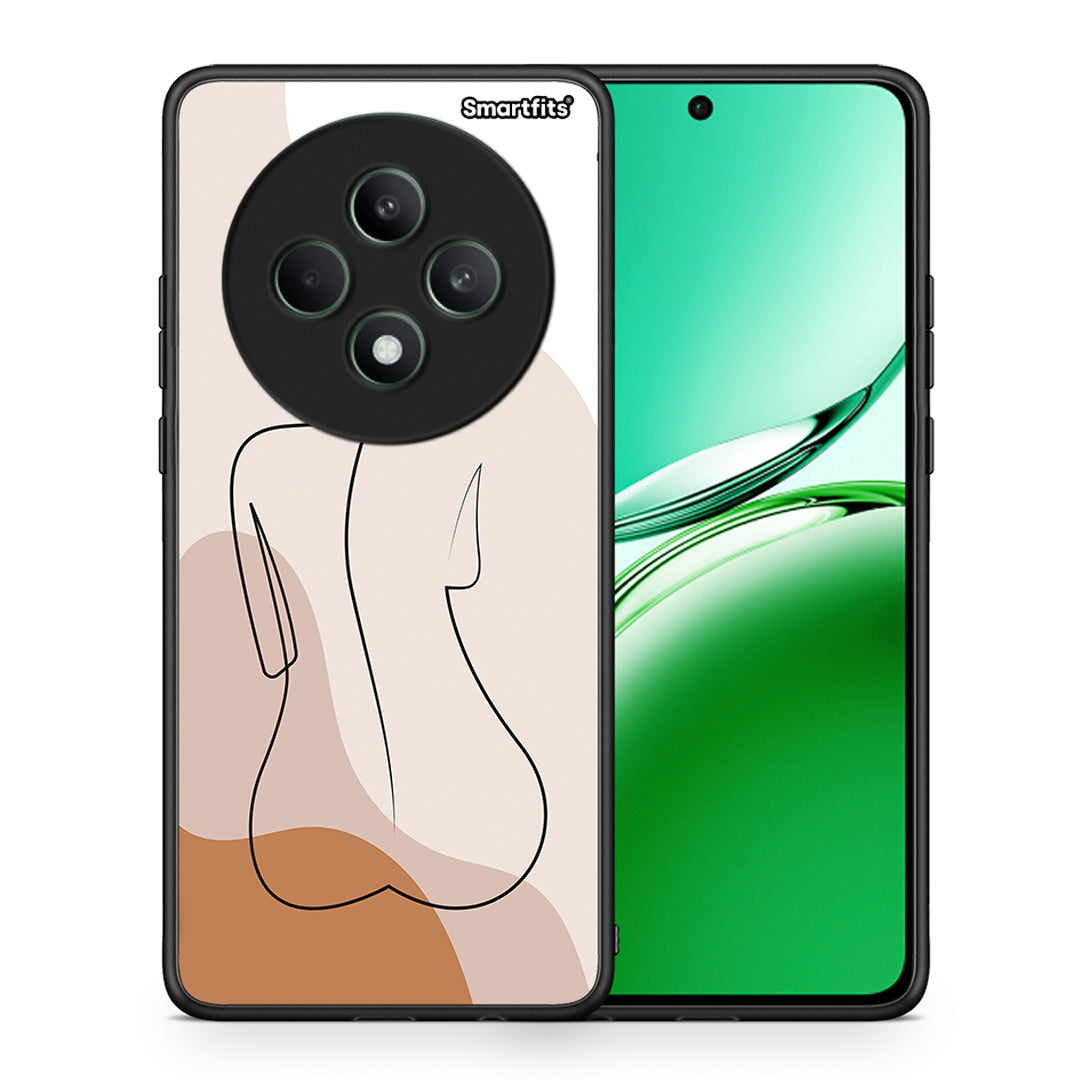 Θήκη Oppo Reno12 F 5G / FS 5G LineArt Woman από τη Smartfits με σχέδιο στο πίσω μέρος και μαύρο περίβλημα | Oppo Reno12 F 5G / FS 5G LineArt Woman case with colorful back and black bezels