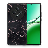 Thumbnail for Θήκη Oppo Reno12 F 5G / FS 5G Black Rosegold Marble από τη Smartfits με σχέδιο στο πίσω μέρος και μαύρο περίβλημα | Oppo Reno12 F 5G / FS 5G Black Rosegold Marble case with colorful back and black bezels