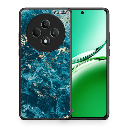 Θήκη Oppo Reno12 F 5G / FS 5G Marble Blue από τη Smartfits με σχέδιο στο πίσω μέρος και μαύρο περίβλημα | Oppo Reno12 F 5G / FS 5G Marble Blue case with colorful back and black bezels