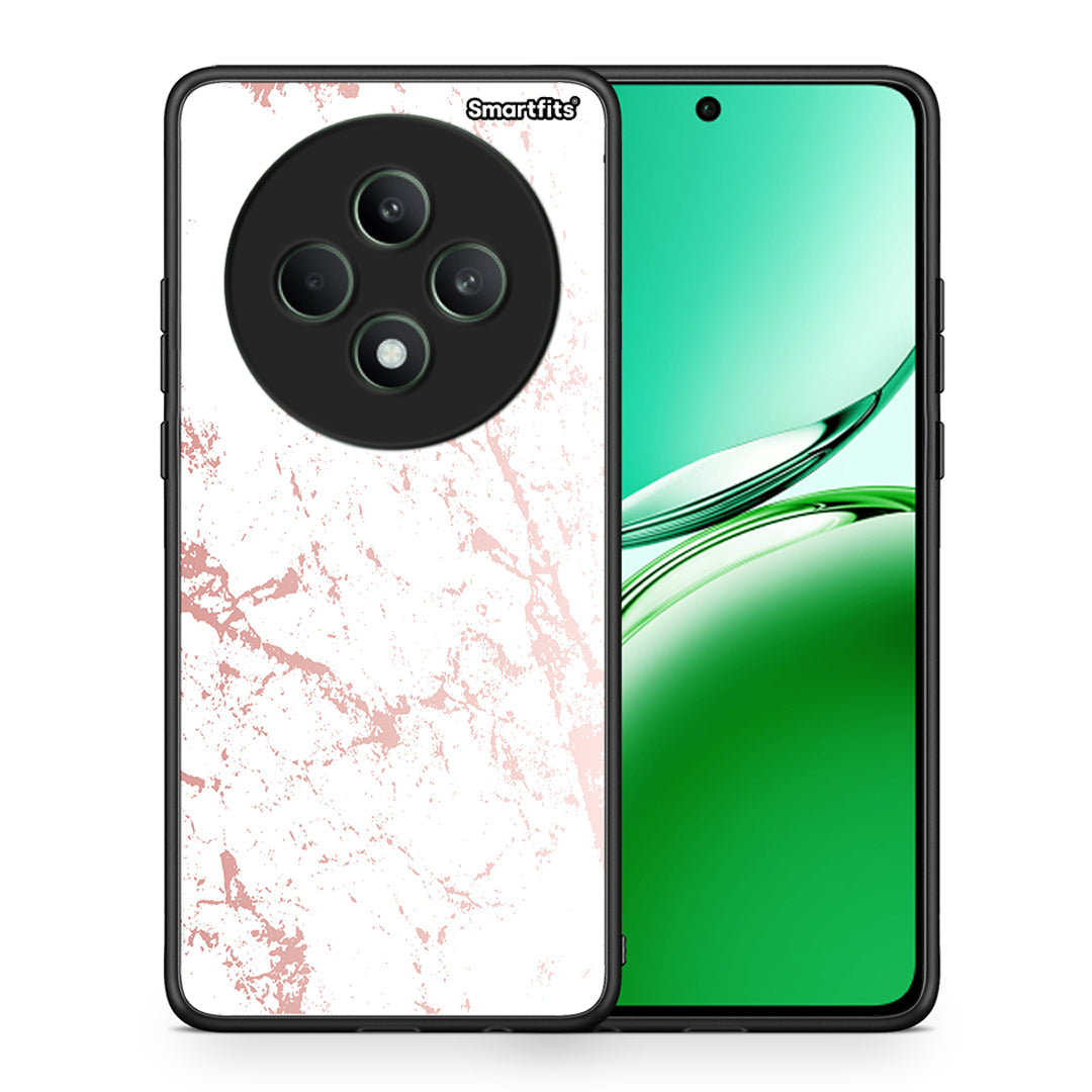 Θήκη Oppo Reno12 F 5G / FS 5G Pink Splash Marble από τη Smartfits με σχέδιο στο πίσω μέρος και μαύρο περίβλημα | Oppo Reno12 F 5G / FS 5G Pink Splash Marble case with colorful back and black bezels