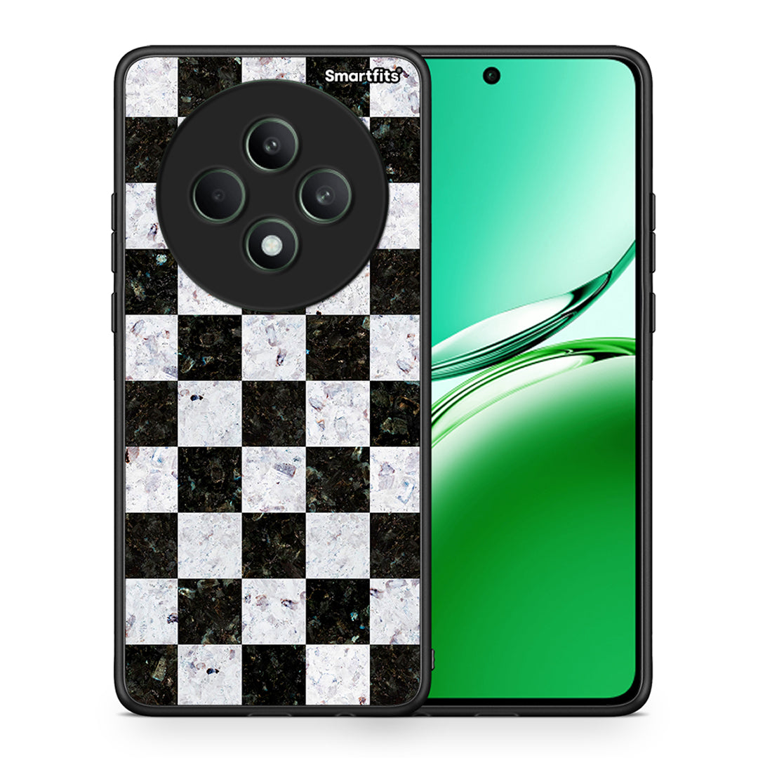 Θήκη Oppo Reno12 F 5G / FS 5G Square Geometric Marble από τη Smartfits με σχέδιο στο πίσω μέρος και μαύρο περίβλημα | Oppo Reno12 F 5G / FS 5G Square Geometric Marble case with colorful back and black bezels