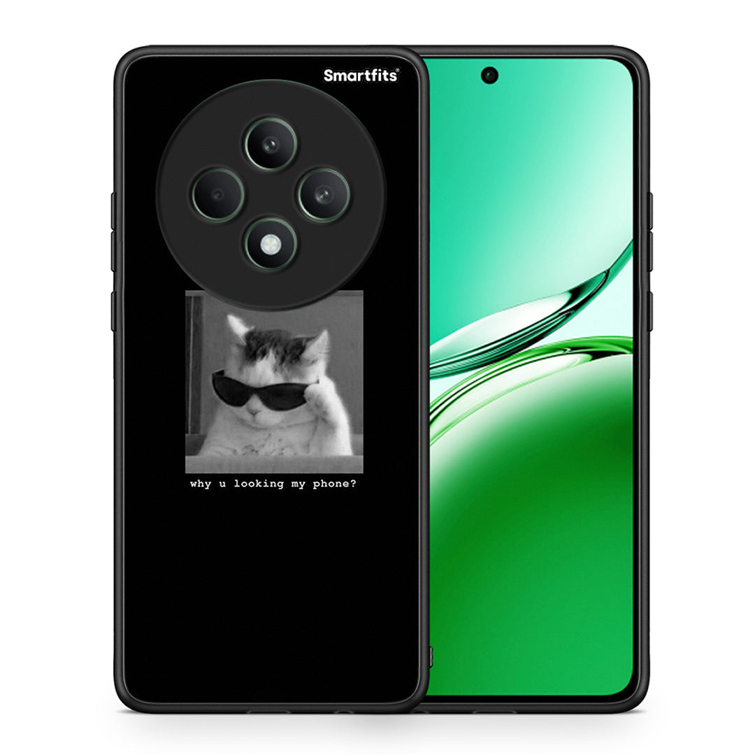 Θήκη Oppo Reno12 F 5G / FS 5G Meme Cat από τη Smartfits με σχέδιο στο πίσω μέρος και μαύρο περίβλημα | Oppo Reno12 F 5G / FS 5G Meme Cat case with colorful back and black bezels