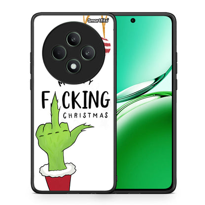 Θήκη Oppo Reno12 F 5G / FS 5G Merry F Xmas από τη Smartfits με σχέδιο στο πίσω μέρος και μαύρο περίβλημα | Oppo Reno12 F 5G / FS 5G Merry F Xmas case with colorful back and black bezels
