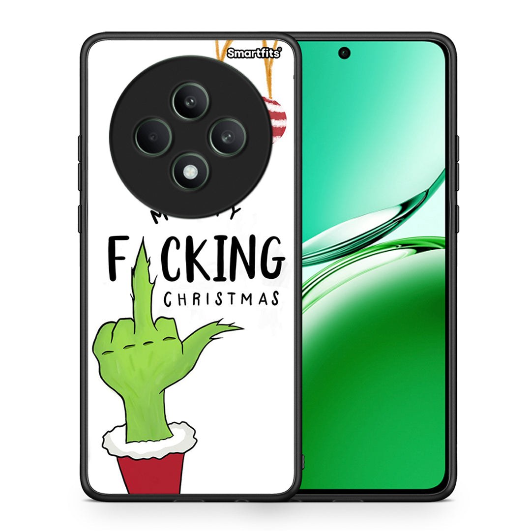 Θήκη Oppo Reno12 F 5G / FS 5G Merry F Xmas από τη Smartfits με σχέδιο στο πίσω μέρος και μαύρο περίβλημα | Oppo Reno12 F 5G / FS 5G Merry F Xmas case with colorful back and black bezels