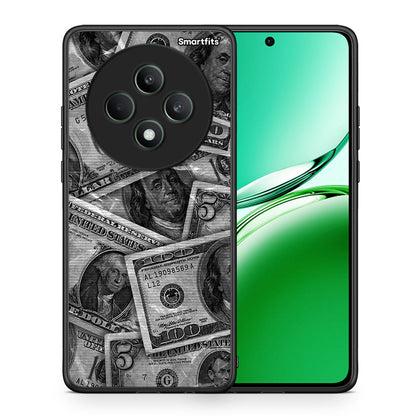 Θήκη Oppo Reno12 F 5G / FS 5G Money Dollars από τη Smartfits με σχέδιο στο πίσω μέρος και μαύρο περίβλημα | Oppo Reno12 F 5G / FS 5G Money Dollars case with colorful back and black bezels