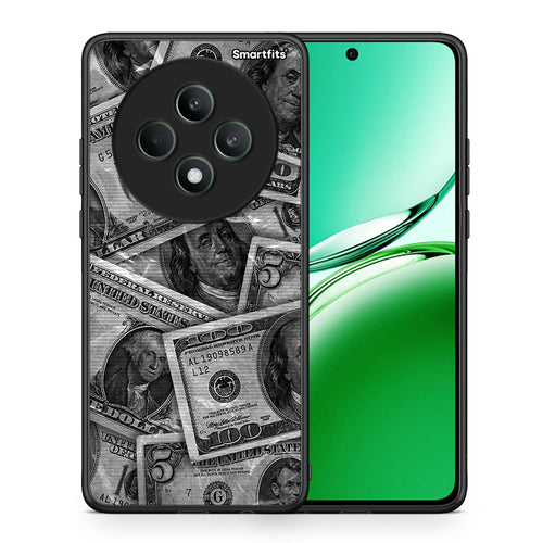 Θήκη Oppo Reno12 F 5G / FS 5G Money Dollars από τη Smartfits με σχέδιο στο πίσω μέρος και μαύρο περίβλημα | Oppo Reno12 F 5G / FS 5G Money Dollars case with colorful back and black bezels