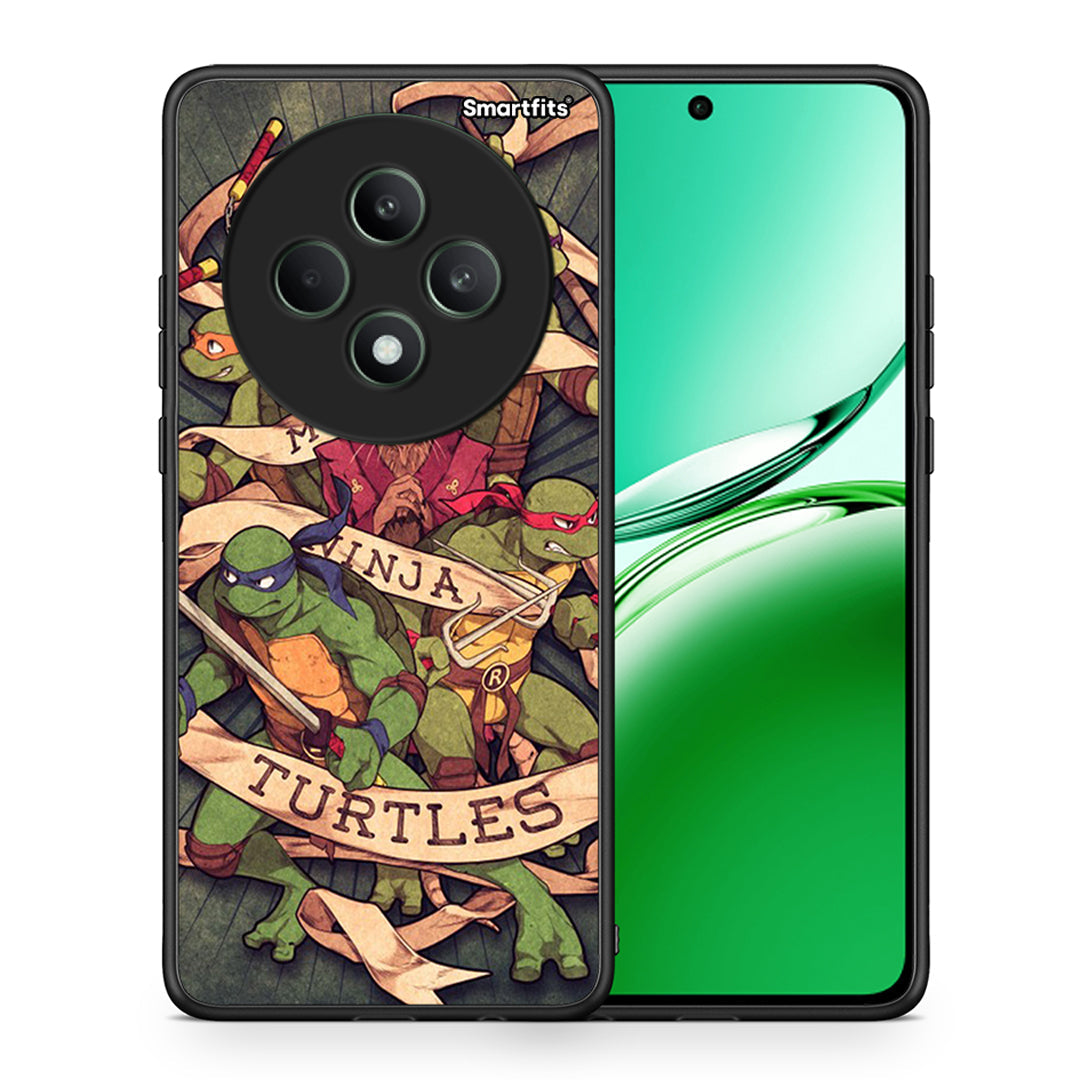 Θήκη Oppo Reno12 F 5G / FS 5G Ninja Turtles από τη Smartfits με σχέδιο στο πίσω μέρος και μαύρο περίβλημα | Oppo Reno12 F 5G / FS 5G Ninja Turtles case with colorful back and black bezels