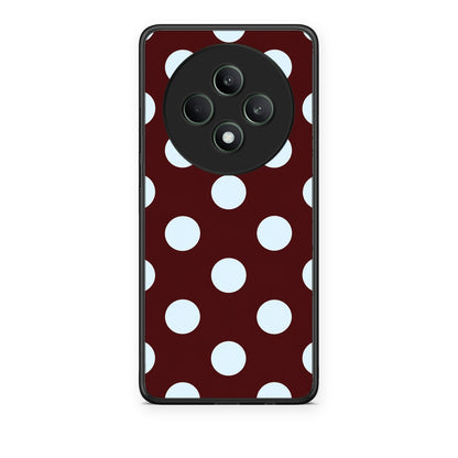 Θήκη Oppo Reno12 F 5G / FS 5G Pale Blue Large Polka Dots on Burgundy από τη Smartfits με σχέδιο στο πίσω μέρος και μαύρο περίβλημα | Oppo Reno12 F 5G / FS 5G Pale Blue Large Polka Dots on Burgundy case with colorful back and black bezels
