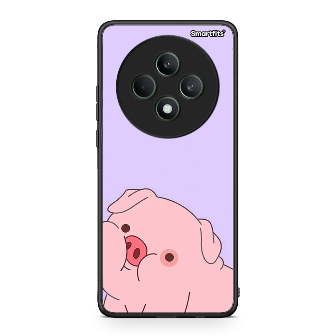 Oppo Reno12 F 5G / FS 5G Pig Love 2 Θήκη Αγίου Βαλεντίνου από τη Smartfits με σχέδιο στο πίσω μέρος και μαύρο περίβλημα | Smartphone case with colorful back and black bezels by Smartfits