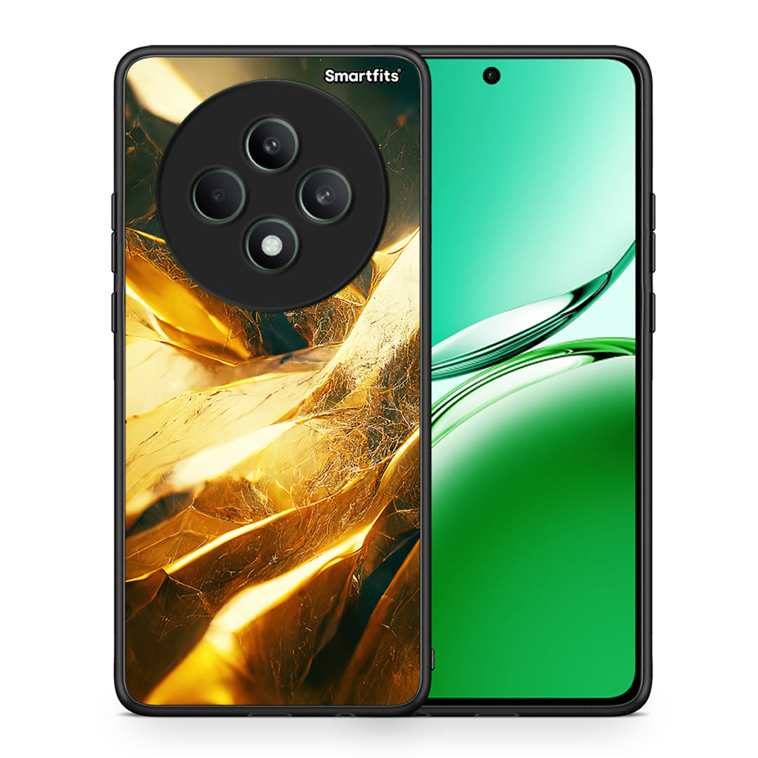 Θήκη Oppo Reno12 F 5G / FS 5G Real Gold από τη Smartfits με σχέδιο στο πίσω μέρος και μαύρο περίβλημα | Oppo Reno12 F 5G / FS 5G Real Gold case with colorful back and black bezels