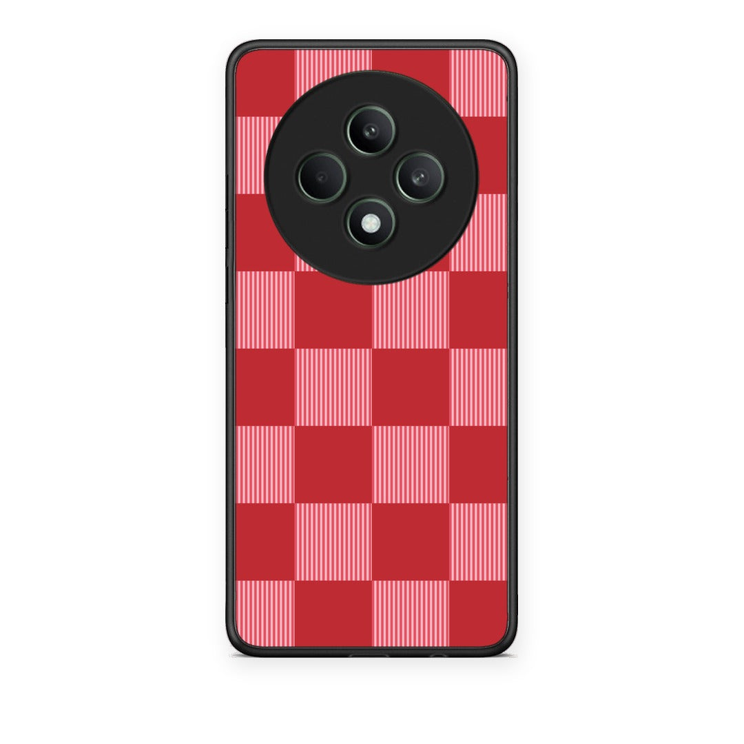 Θήκη Oppo Reno12 F 5G / FS 5G Red and Pink Striped Checks από τη Smartfits με σχέδιο στο πίσω μέρος και μαύρο περίβλημα | Oppo Reno12 F 5G / FS 5G Red and Pink Striped Checks case with colorful back and black bezels