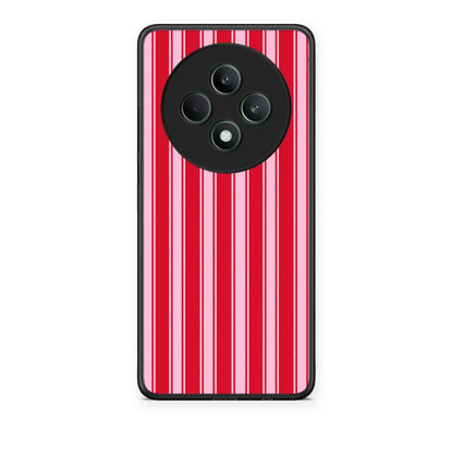Θήκη Oppo Reno12 F 5G / FS 5G Red and Pink Vertical Pinstripes από τη Smartfits με σχέδιο στο πίσω μέρος και μαύρο περίβλημα | Oppo Reno12 F 5G / FS 5G Red and Pink Vertical Pinstripes case with colorful back and black bezels