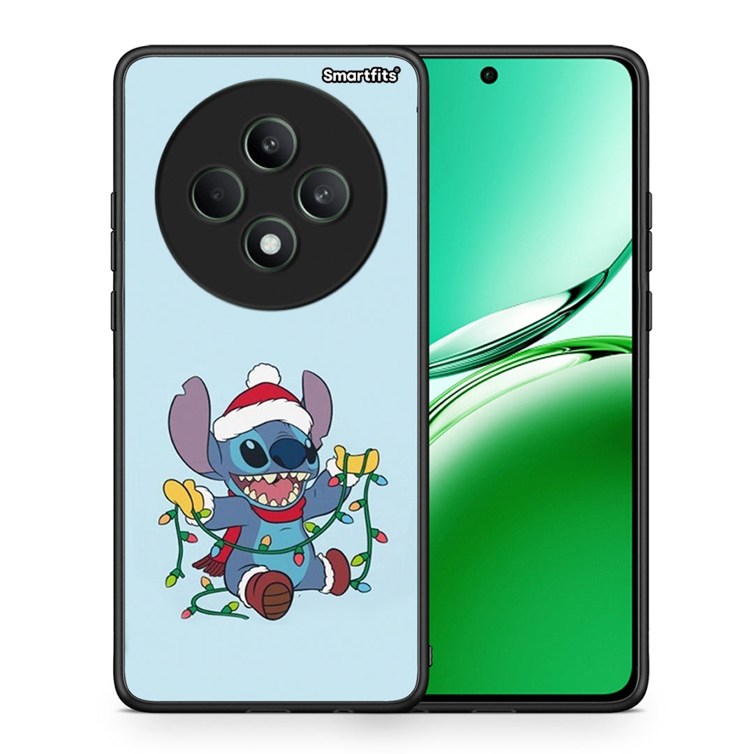 Θήκη Oppo Reno12 F 5G / FS 5G Santa Stich από τη Smartfits με σχέδιο στο πίσω μέρος και μαύρο περίβλημα | Oppo Reno12 F 5G / FS 5G Santa Stich case with colorful back and black bezels