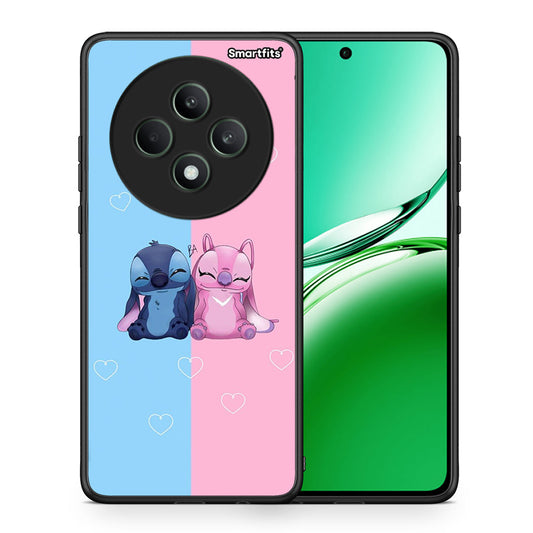 Θήκη Oppo Reno12 F 5G / FS 5G Stitch And Angel από τη Smartfits με σχέδιο στο πίσω μέρος και μαύρο περίβλημα | Oppo Reno12 F 5G / FS 5G Stitch And Angel case with colorful back and black bezels