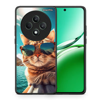 Thumbnail for Θήκη Oppo Reno12 F 5G / FS 5G Summer Cat από τη Smartfits με σχέδιο στο πίσω μέρος και μαύρο περίβλημα | Oppo Reno12 F 5G / FS 5G Summer Cat case with colorful back and black bezels