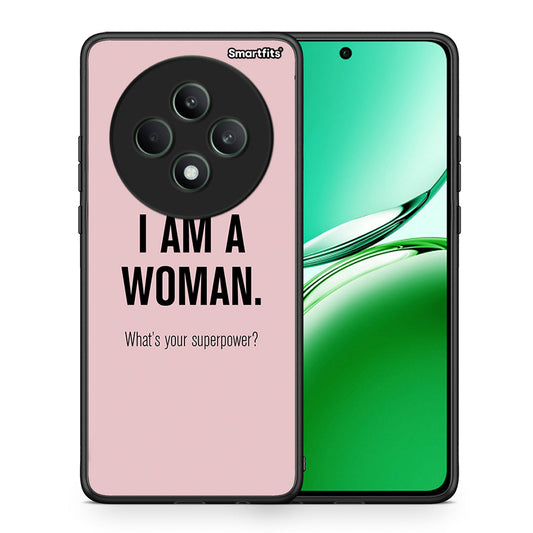 Θήκη Oppo Reno12 F 5G / FS 5G Superpower Woman από τη Smartfits με σχέδιο στο πίσω μέρος και μαύρο περίβλημα | Oppo Reno12 F 5G / FS 5G Superpower Woman case with colorful back and black bezels