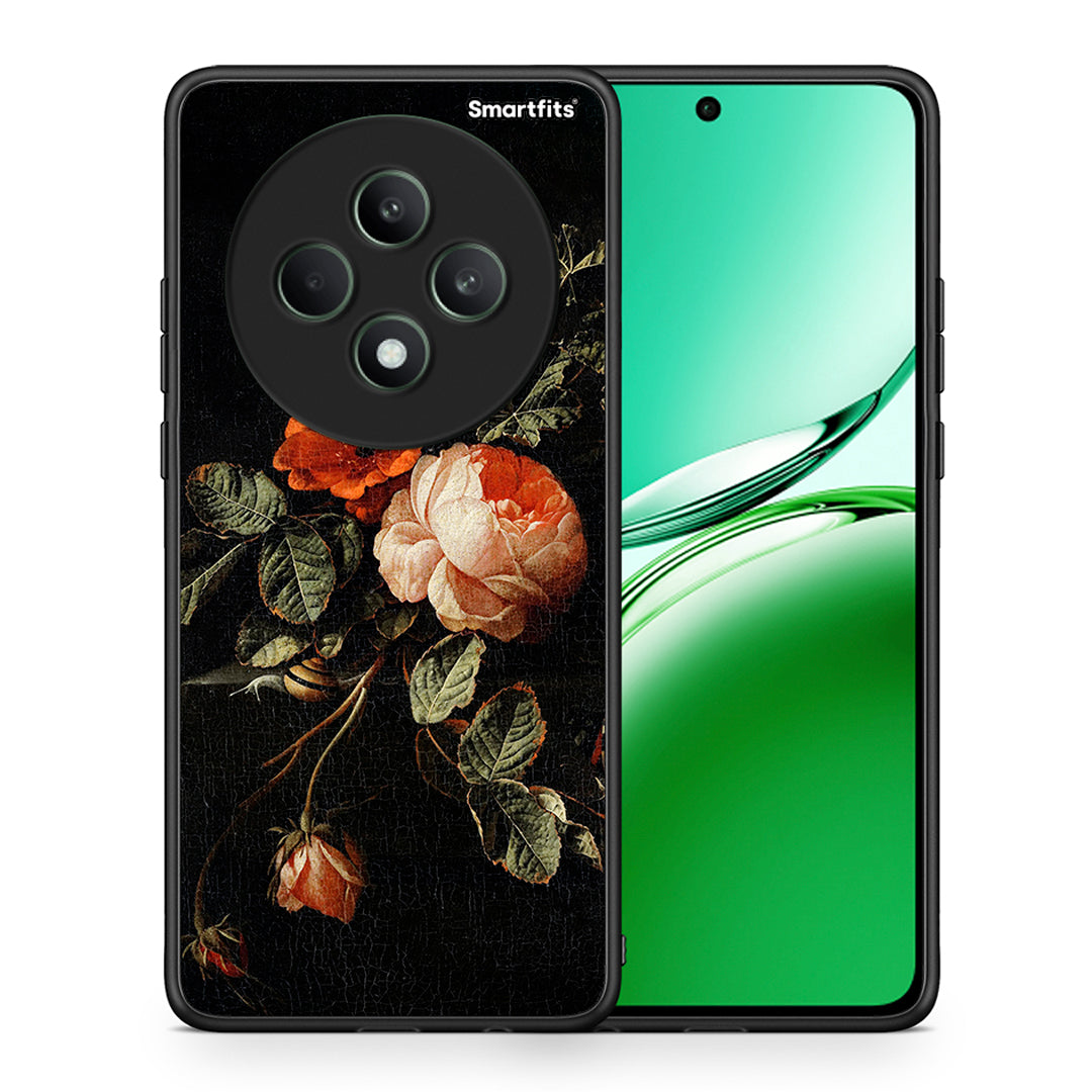 Θήκη Oppo Reno12 F 5G / FS 5G Vintage Roses από τη Smartfits με σχέδιο στο πίσω μέρος και μαύρο περίβλημα | Oppo Reno12 F 5G / FS 5G Vintage Roses case with colorful back and black bezels