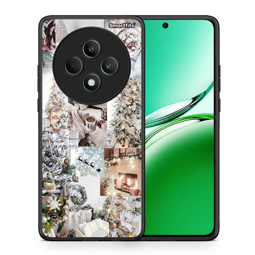 Θήκη Oppo Reno12 F 5G / FS 5G White Christmas από τη Smartfits με σχέδιο στο πίσω μέρος και μαύρο περίβλημα | Oppo Reno12 F 5G / FS 5G White Christmas case with colorful back and black bezels