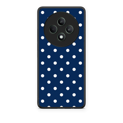 Θήκη Oppo Reno12 F 5G / FS 5G White Small Polka Dots on Navy από τη Smartfits με σχέδιο στο πίσω μέρος και μαύρο περίβλημα | Oppo Reno12 F 5G / FS 5G White Small Polka Dots on Navy case with colorful back and black bezels