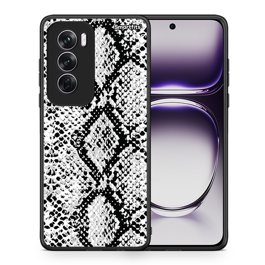 Θήκη Oppo Reno12 Pro White Snake Animal από τη Smartfits με σχέδιο στο πίσω μέρος και μαύρο περίβλημα | Oppo Reno12 Pro White Snake Animal case with colorful back and black bezels