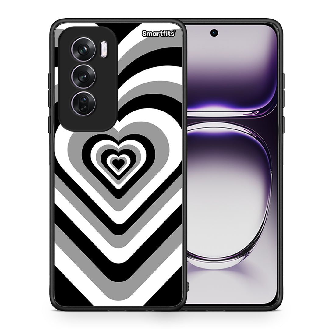 Θήκη Oppo Reno12 Pro Black Hearts από τη Smartfits με σχέδιο στο πίσω μέρος και μαύρο περίβλημα | Oppo Reno12 Pro Black Hearts case with colorful back and black bezels