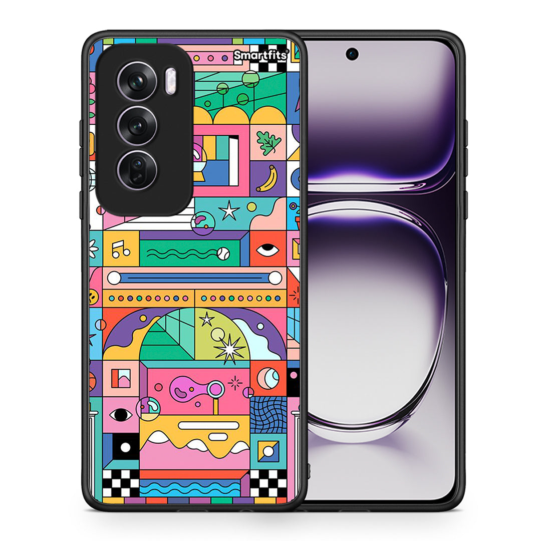 Θήκη Oppo Reno12 Pro Bubbles Soap από τη Smartfits με σχέδιο στο πίσω μέρος και μαύρο περίβλημα | Oppo Reno12 Pro Bubbles Soap case with colorful back and black bezels