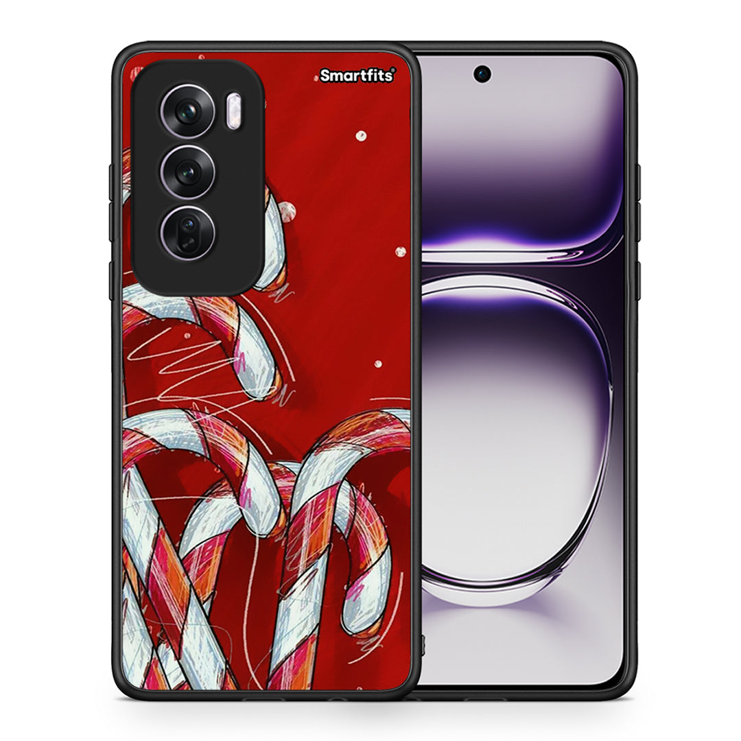 Θήκη Oppo Reno12 Pro Candy Cane από τη Smartfits με σχέδιο στο πίσω μέρος και μαύρο περίβλημα | Oppo Reno12 Pro Candy Cane case with colorful back and black bezels