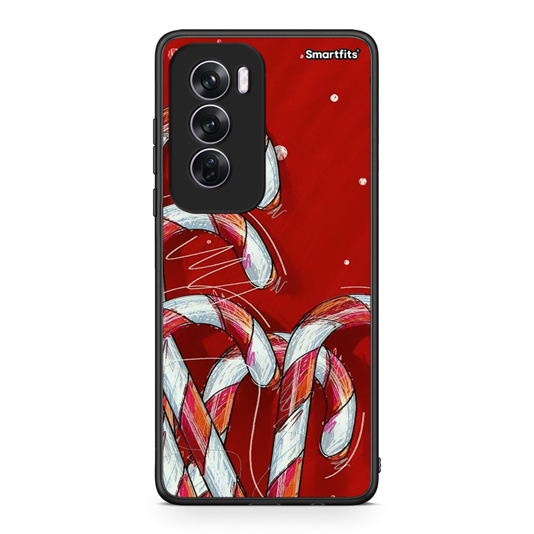 Oppo Reno12 Pro Candy Cane θήκη από τη Smartfits με σχέδιο στο πίσω μέρος και μαύρο περίβλημα | Smartphone case with colorful back and black bezels by Smartfits