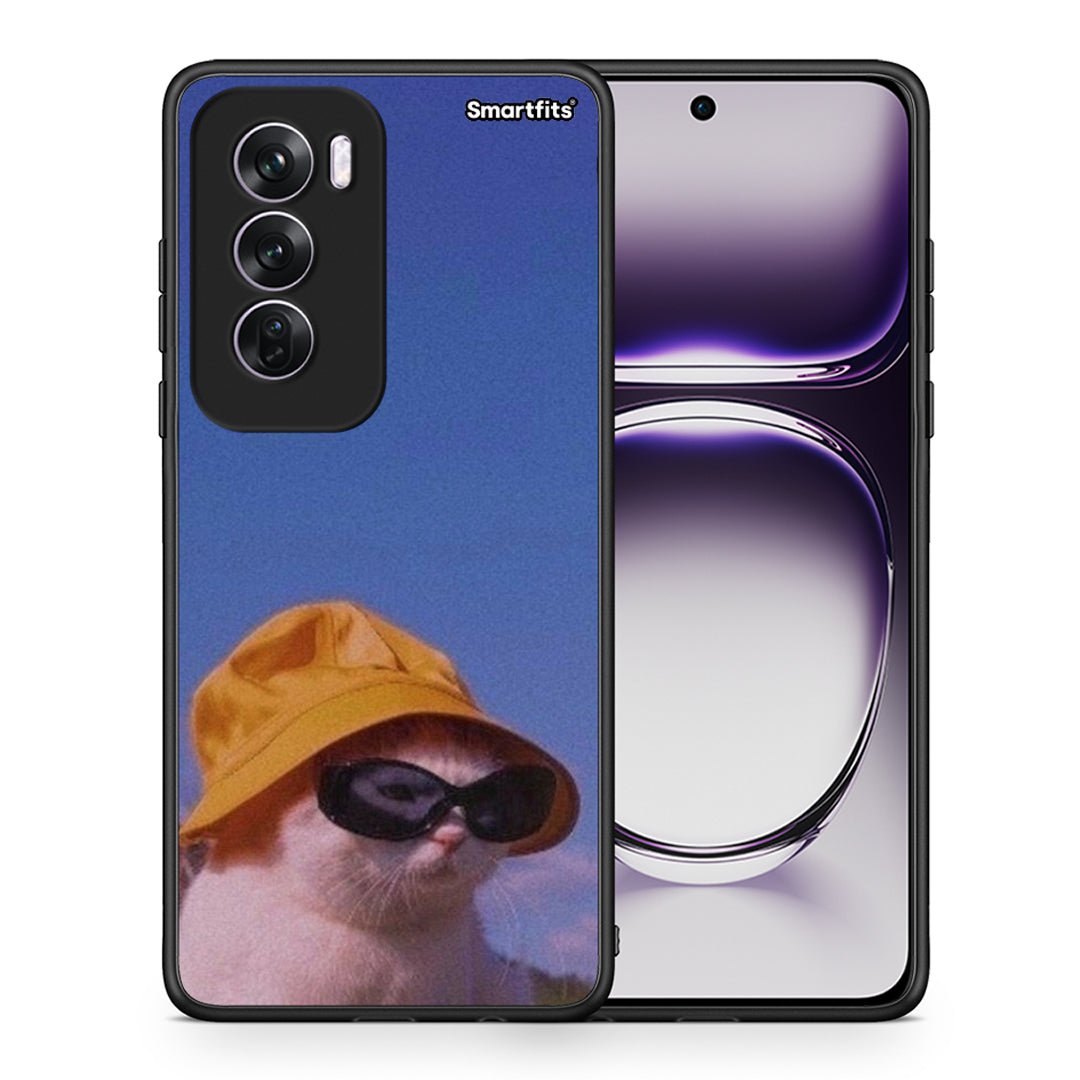 Θήκη Oppo Reno12 Pro Cat Diva από τη Smartfits με σχέδιο στο πίσω μέρος και μαύρο περίβλημα | Oppo Reno12 Pro Cat Diva case with colorful back and black bezels