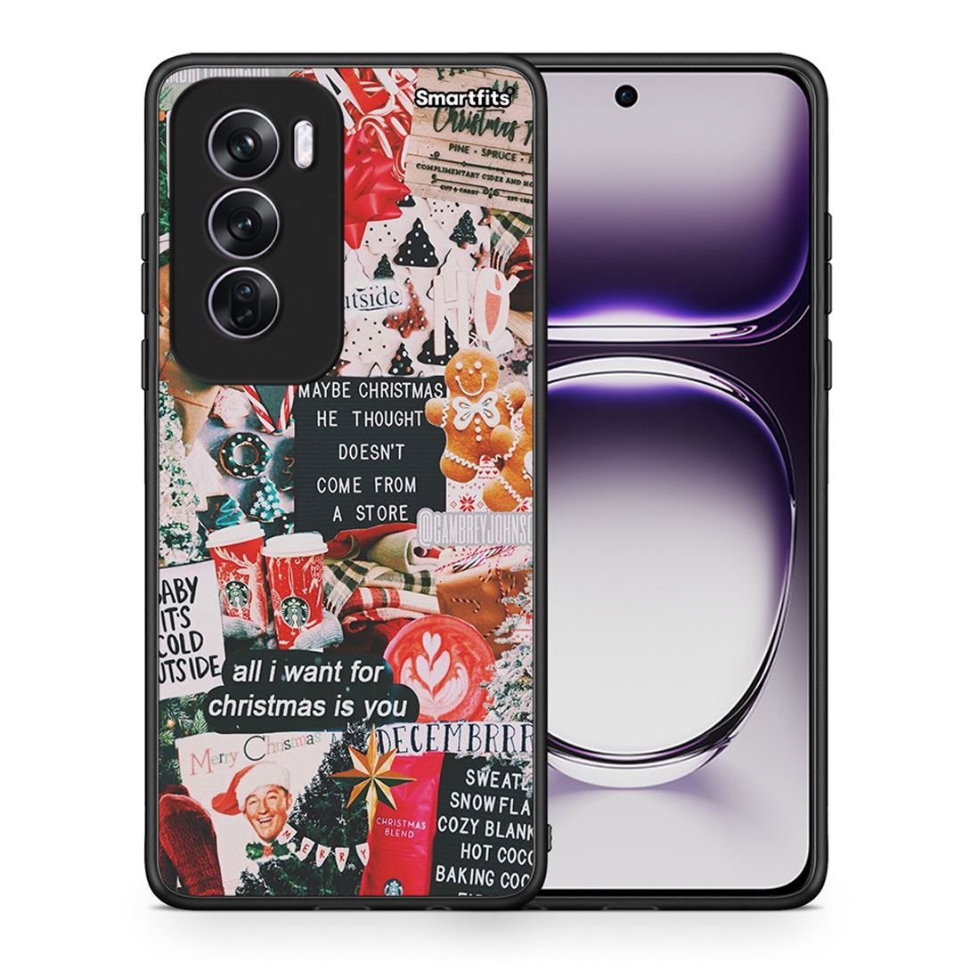 Θήκη Oppo Reno12 Pro Christmas Happiness από τη Smartfits με σχέδιο στο πίσω μέρος και μαύρο περίβλημα | Oppo Reno12 Pro Christmas Happiness case with colorful back and black bezels