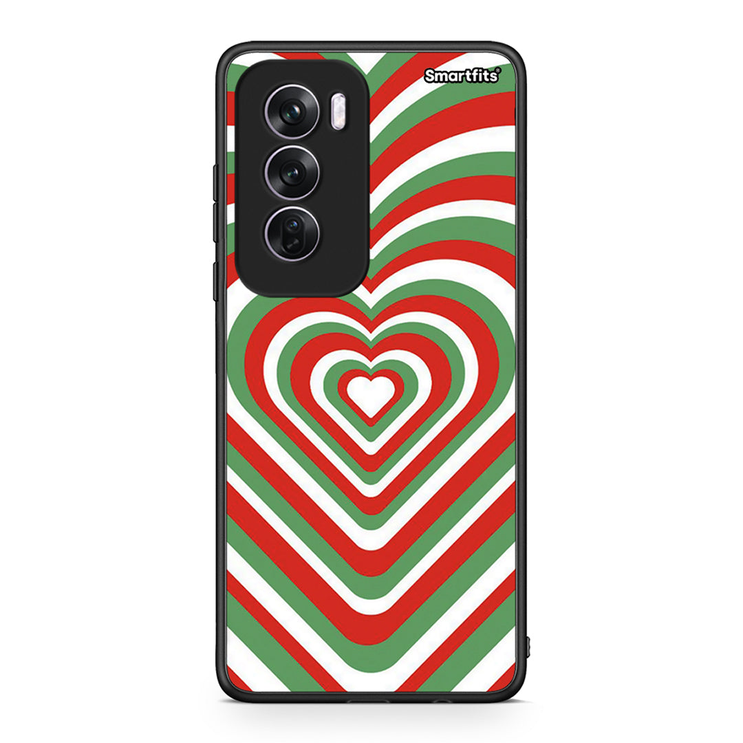 Oppo Reno12 Pro Christmas Hearts θήκη από τη Smartfits με σχέδιο στο πίσω μέρος και μαύρο περίβλημα | Smartphone case with colorful back and black bezels by Smartfits