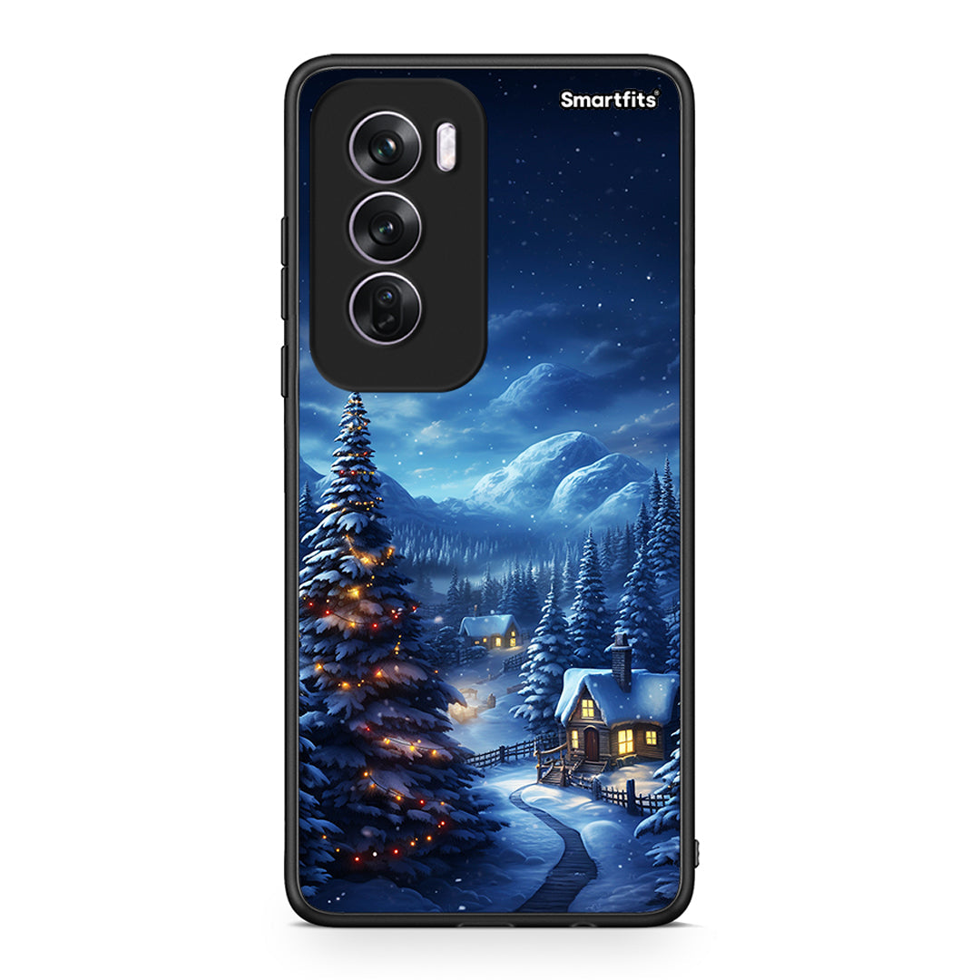 Oppo Reno12 Pro Christmas Scenery θήκη από τη Smartfits με σχέδιο στο πίσω μέρος και μαύρο περίβλημα | Smartphone case with colorful back and black bezels by Smartfits