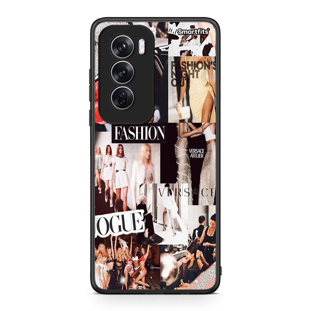 Oppo Reno12 Pro Collage Fashion Θήκη Αγίου Βαλεντίνου από τη Smartfits με σχέδιο στο πίσω μέρος και μαύρο περίβλημα | Smartphone case with colorful back and black bezels by Smartfits