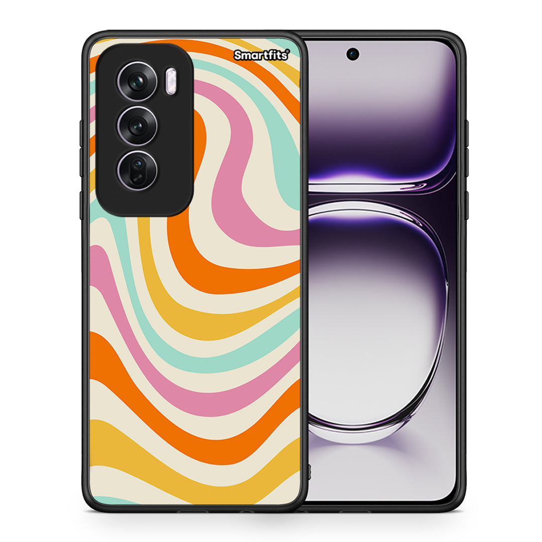 Θήκη Oppo Reno12 Pro Colourful Waves από τη Smartfits με σχέδιο στο πίσω μέρος και μαύρο περίβλημα | Oppo Reno12 Pro Colourful Waves case with colorful back and black bezels