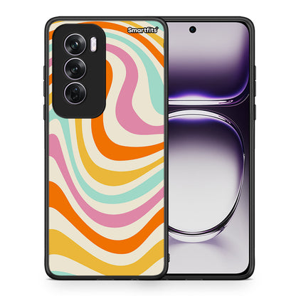 Θήκη Oppo Reno12 Pro Colourful Waves από τη Smartfits με σχέδιο στο πίσω μέρος και μαύρο περίβλημα | Oppo Reno12 Pro Colourful Waves case with colorful back and black bezels