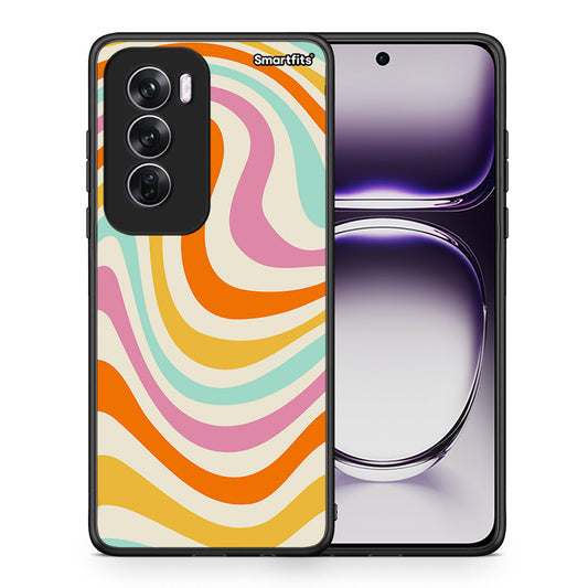 Θήκη Oppo Reno12 Pro Colourful Waves από τη Smartfits με σχέδιο στο πίσω μέρος και μαύρο περίβλημα | Oppo Reno12 Pro Colourful Waves case with colorful back and black bezels