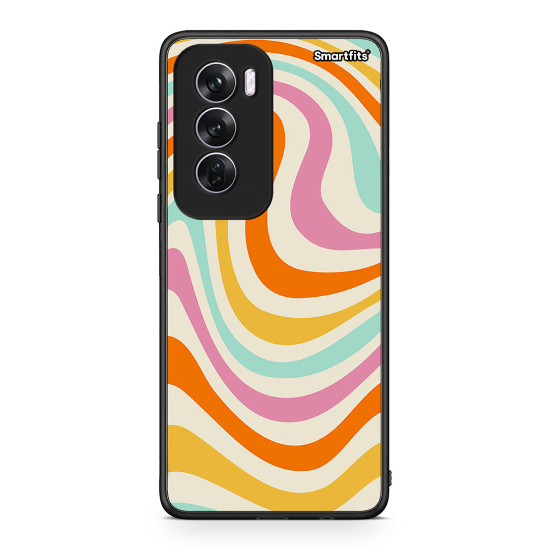 Oppo Reno12 Pro Colourful Waves θήκη από τη Smartfits με σχέδιο στο πίσω μέρος και μαύρο περίβλημα | Smartphone case with colorful back and black bezels by Smartfits