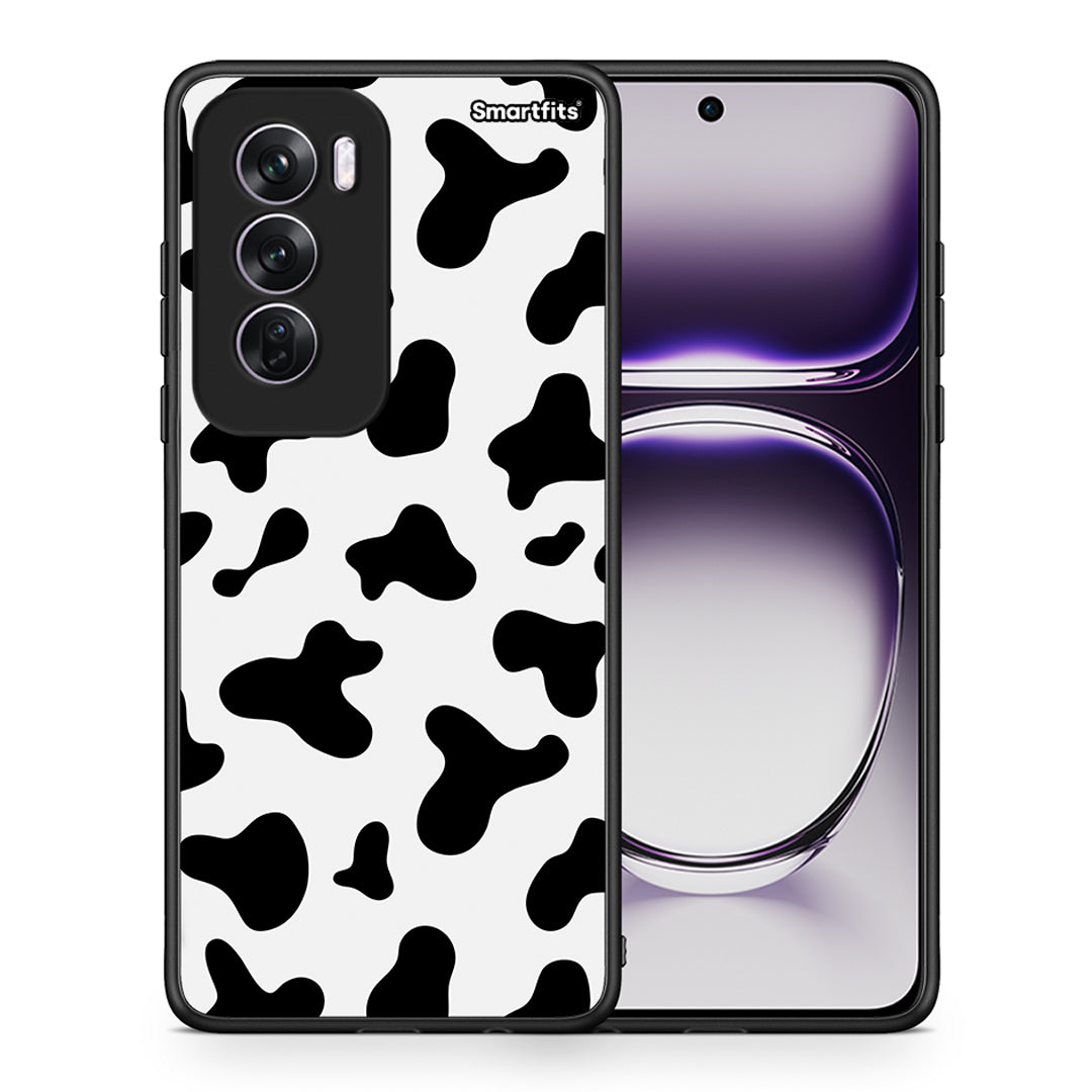 Θήκη Oppo Reno12 Pro Cow Print από τη Smartfits με σχέδιο στο πίσω μέρος και μαύρο περίβλημα | Oppo Reno12 Pro Cow Print case with colorful back and black bezels