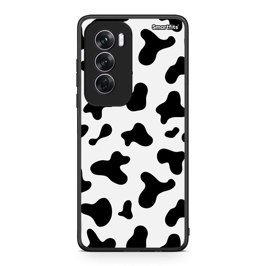 Oppo Reno12 Pro Cow Print θήκη από τη Smartfits με σχέδιο στο πίσω μέρος και μαύρο περίβλημα | Smartphone case with colorful back and black bezels by Smartfits