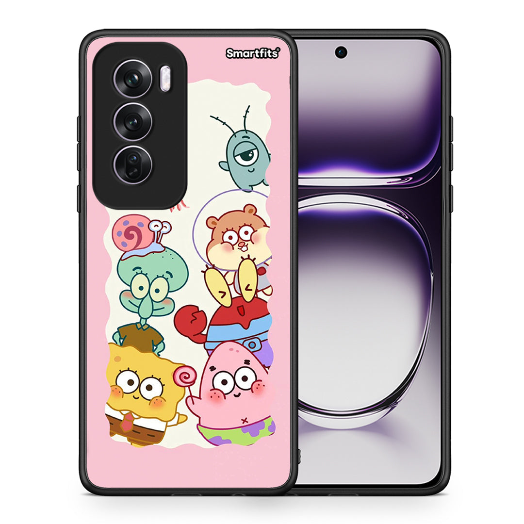 Θήκη Oppo Reno12 Pro Cute Companion από τη Smartfits με σχέδιο στο πίσω μέρος και μαύρο περίβλημα | Oppo Reno12 Pro Cute Companion case with colorful back and black bezels