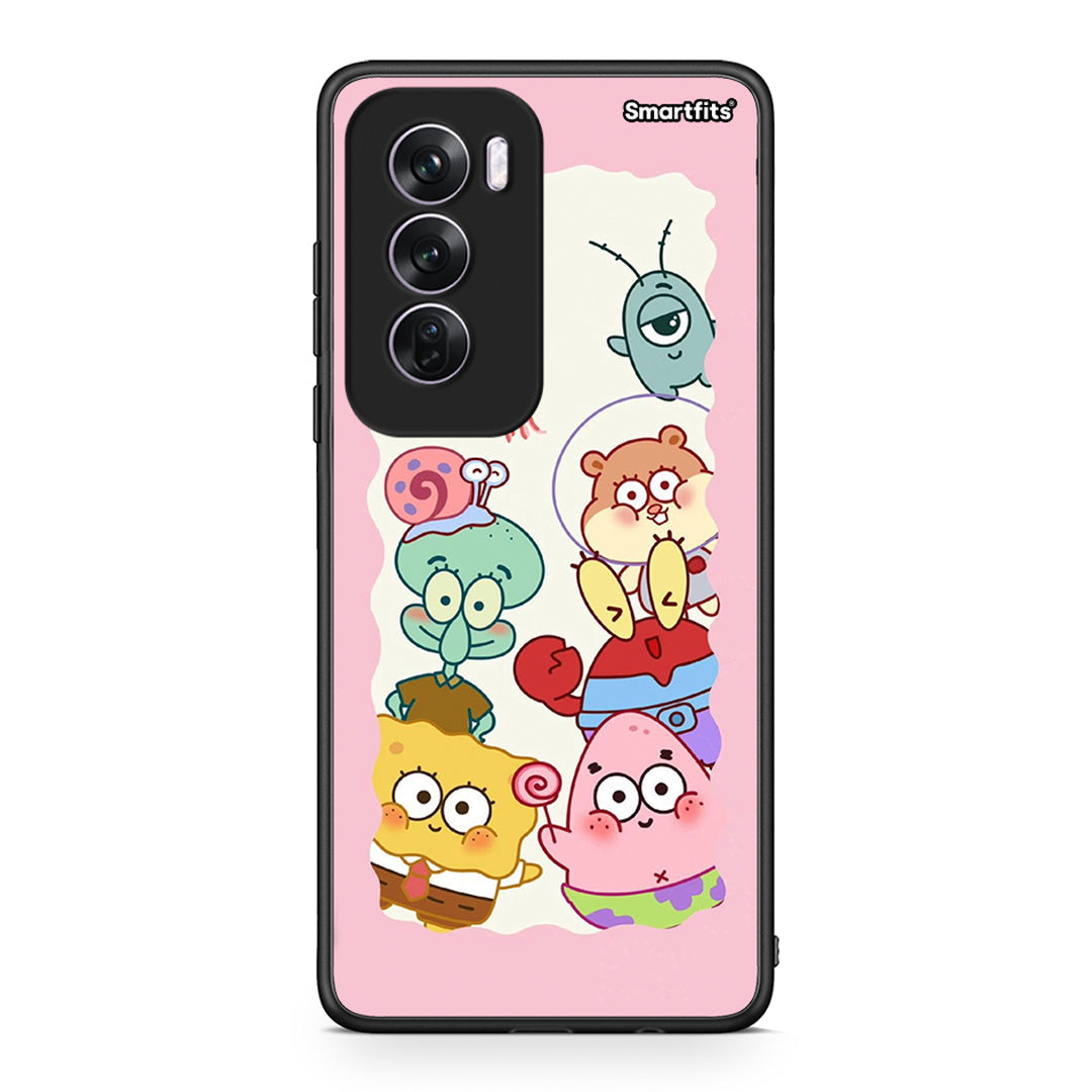 Oppo Reno12 Pro Cute Companion θήκη από τη Smartfits με σχέδιο στο πίσω μέρος και μαύρο περίβλημα | Smartphone case with colorful back and black bezels by Smartfits