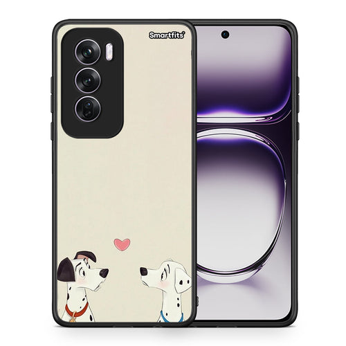 Θήκη Oppo Reno12 Pro Dalmatians Love από τη Smartfits με σχέδιο στο πίσω μέρος και μαύρο περίβλημα | Oppo Reno12 Pro Dalmatians Love case with colorful back and black bezels