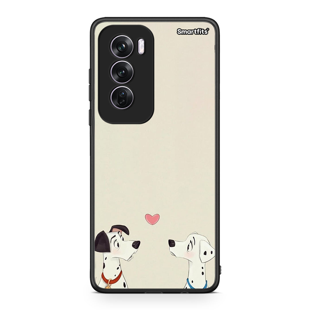 Oppo Reno12 Pro Dalmatians Love θήκη από τη Smartfits με σχέδιο στο πίσω μέρος και μαύρο περίβλημα | Smartphone case with colorful back and black bezels by Smartfits