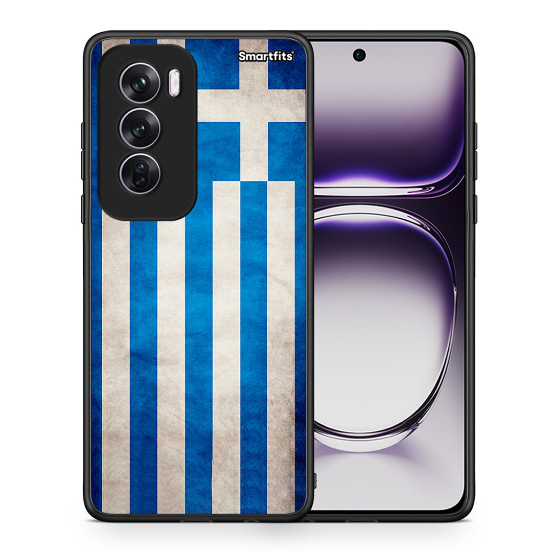 Θήκη Oppo Reno12 Pro Greek Flag από τη Smartfits με σχέδιο στο πίσω μέρος και μαύρο περίβλημα | Oppo Reno12 Pro Greek Flag case with colorful back and black bezels