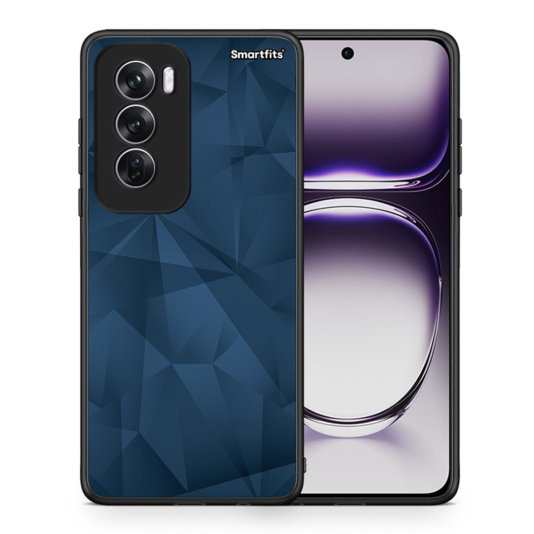 Θήκη Oppo Reno12 Pro Blue Abstract Geometric από τη Smartfits με σχέδιο στο πίσω μέρος και μαύρο περίβλημα | Oppo Reno12 Pro Blue Abstract Geometric case with colorful back and black bezels