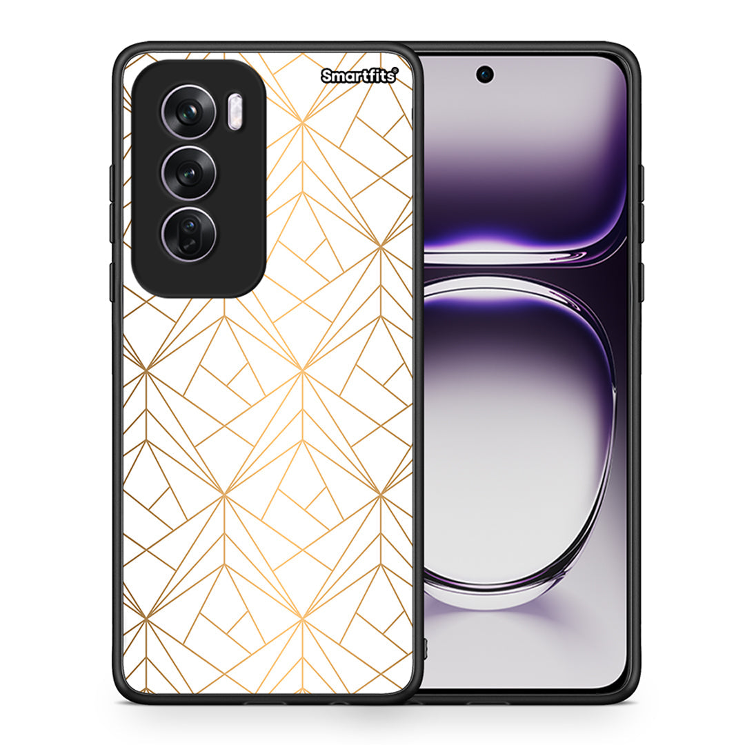 Θήκη Oppo Reno12 Pro Luxury White Geometric από τη Smartfits με σχέδιο στο πίσω μέρος και μαύρο περίβλημα | Oppo Reno12 Pro Luxury White Geometric case with colorful back and black bezels