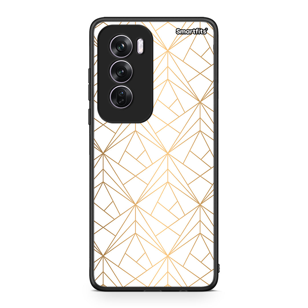 111 - Oppo Reno12 Pro Luxury White Geometric case, cover, bumper