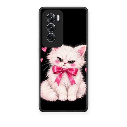 Θήκη Oppo Reno12 Pro Grumpy Party Kitten on Black από τη Smartfits με σχέδιο στο πίσω μέρος και μαύρο περίβλημα | Oppo Reno12 Pro Grumpy Party Kitten on Black case with colorful back and black bezels