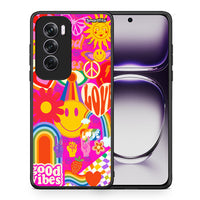 Thumbnail for Θήκη Oppo Reno12 Pro Hippie Love από τη Smartfits με σχέδιο στο πίσω μέρος και μαύρο περίβλημα | Oppo Reno12 Pro Hippie Love case with colorful back and black bezels